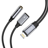 Tech-Protect UltraBoost Lightning (männlich) / 3,5-mm-Miniklinke (weiblich) – Lightning Kabel (weiblich) – Schwarz