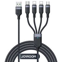 Kabel Joyroom Multi-Use Series S-A18 4w1 USB-A - USB-C / Lightning / Lightning / micro USB 1.2m - czarny