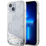 Guess Liquid Glitter Marble case for iPhone 14 - white