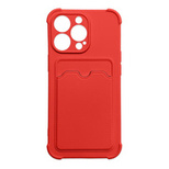 Card Armor Case Pouch Cover for iPhone 12 Pro Max Card Wallet Silicone Air Bag Armor Red