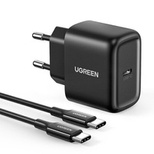 Ugreen USB Type C Ladegerät 25W Power Delivery + USB Type C Kabel 2m schwarz (50581)