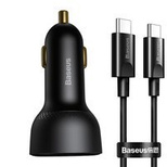 Baseus Superme schnelles Autoladegerät USB / USB Type C 100W PPS Quick Charge Power Delivery + USB Kabel Type C 100W (20V/5A) 1m schwarz (TZCCZX-01)