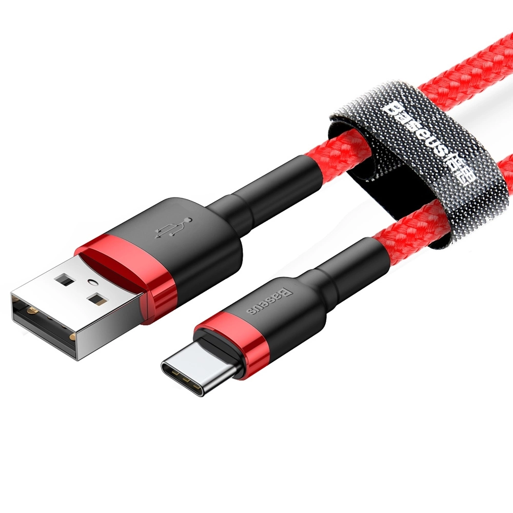 Baseus Cafule USB-A / USB-C QC 3.0 3A cable 1 m - red on white background