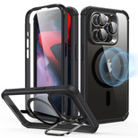 ESR Armor Tough Kickstand Halolock Case mit MagSafe für iPhone 15 Pro – Transparent und Schwarz