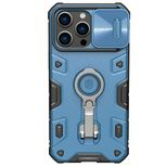 Nillkin CamShield Armor Pro Hülle iPhone 14 Pro Max gepanzerte Abdeckung mit Kameraabdeckungsringständer blau