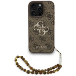 Guess 4G Strap 4G Classic Logo Hülle für iPhone 16 Pro - Braun