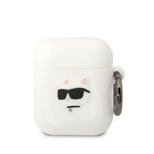 Karl Lagerfeld KLA2RUNCHH AirPods 1/2 cover white/white Silicone Choupette Head 3D