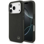 Etui Mercedes Leather Large Laurel Leave MagSafe na iPhone 17 Pro - czarne