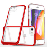 Clear 3in1 case for iPhone SE 2022 / SE 2020 / iPhone 8 / iPhone 7 gel cover with frame red
