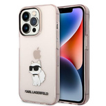 Etui Karl Lagerfeld Ikonik Choupette na iPhone 14 Pro Max - różowe