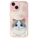 Nimmy Big Eyed Pet 2.0 Katzenhülle für iPhone 15, Rosa