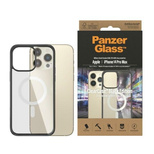 PanzerGlass ClearCase Hülle mit antibakteriellem MagSafe für iPhone 14 Pro Max – transparent und schwarz