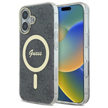 Guess IML 4G MagSafe iPhone 16 Case - Black