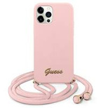 Guess GUHCP12LLSCLMMGLP iPhone 12 Pro Max 6.7&quot; pink/pink hardcase Metal Logo Cord