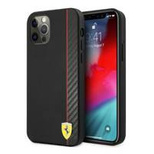 Ferrari FESAXHCP12MBK iPhone 12/12 Pro 6.1&quot; black/black hardcase On Track Carbon Stripe