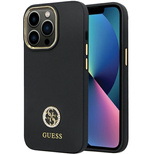 Guess GUHCP13LM4DGPK case for iPhone 13 Pro / 13 - black Silicone Logo Strass 4G