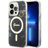 Guess GUHMP14LHTMRSK iPhone 14 Pro 6.1" black/black hardcase Golden Marble MagSafe