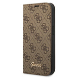 Guess GUBKP14MHG4SHW iPhone 14 Plus 6.7 &quot;braun / braunes Buch 4G Vintage Gold Logo