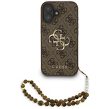 Guess 4G Strap 4G Classic Logo Hülle für iPhone 16 - Braun