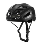 Rockbros ZK-077 Fahrradhelm mit integrierter multidirektionaler Beleuchtung, Größe 57–61 cm – Schwarz