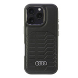 Audi Kunstleder MagSafe iPhone 16 Pro 6,3&quot; schwarz/schwarz Hardcase AU-TPUPCMIP16P-GT/D3-BK
