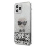 Etui Karl Lagerfeld Ikonik Liquid Glitter na iPhone 12 mini - srebrne