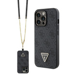 Guess GUHCP13LP4TDSCPK Case for iPhone 13 Pro / 13 - Black Crossbody 4G Metal Logo