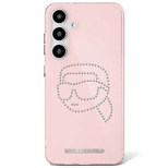 Karl Lagerfeld Rhinestones K. Head Logo Samsung Galaxy S25 Hülle, rosa