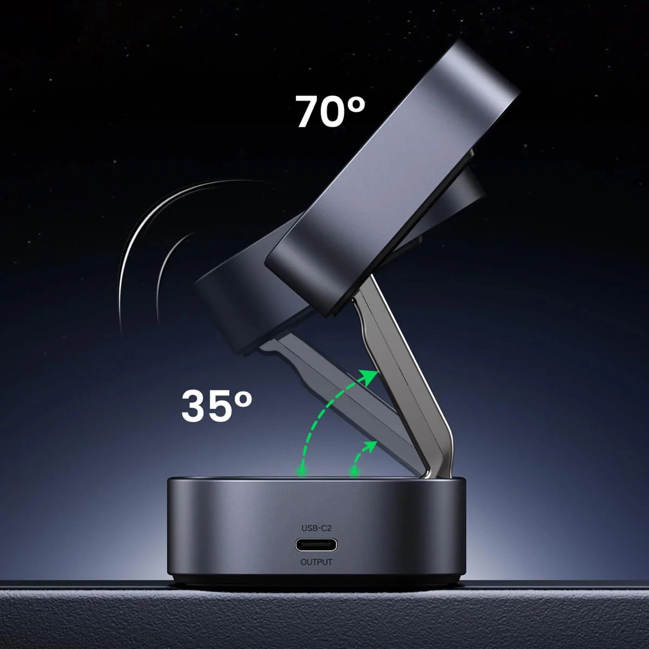 Visualization of the adjustments of the Qi / MagSafe Ugreen W526 inductive charger