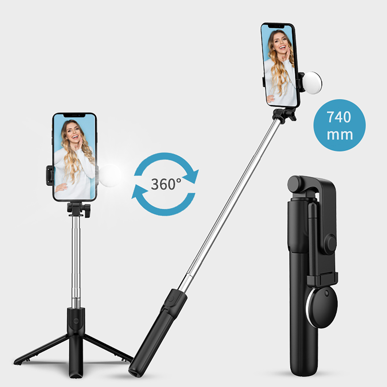 Rotating head in the WR1YXS selfie stick