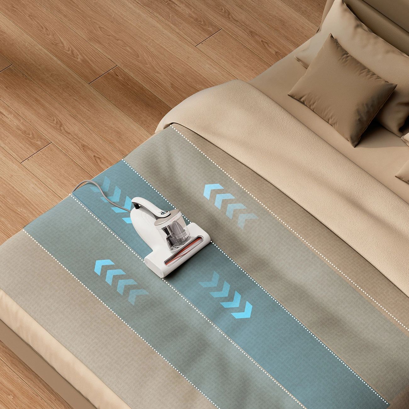 Głowica odkurzacza UWANT jest szeroka co pozwala na skuteczniejsze czyszczenie