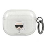 Karl Lagerfeld KLAPUKHGS AirPods Pro cover srebrny/silver Glitter Karl`s Head