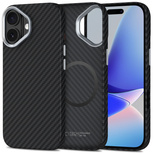 Tech-Protect Ion Carbon MagSafe case for iPhone 17 - black and silver