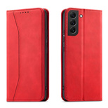 Magnet Fancy Case für Samsung Galaxy S23 Ultra Cover mit Flip Stand Wallet Rot