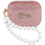 Guess Glitter Pearl Strap Case for AirPods Pro 3 - Pink