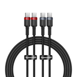 Baseus Cafule USB-C / USB-C-Kabel 100W 1 m - rot-schwarz und schwarz-grau (2 Stk.)