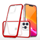 Clear 3in1 etui iPhone 14 Pro Max silikonowy pokrowiec z ramką czerwone