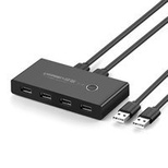 Ugreen 30767 USB Switch Hub 4x USB 2.0 USB Splitter for Two Computers - Black
