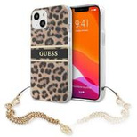 Etui Guess Gold Chain na iPhone 13 mini - brązowe cętki