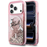 Karl Lagerfeld Liquid Glitter Karl Script Logo MagSafe Case for iPhone 17 Pro Max - Pink