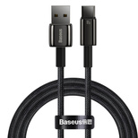Baseus Wolfram Gold USB-A auf USB-C Kabel 480Mb/s 100W 1m Schwarz (CAWJ000001)