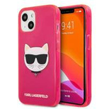 Etui Karl Lagerfeld Glitter Choupette Fluo na iPhone 13 mini - różowe