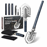 Wozinsky WSS-211 survival bushcraft shovel multifunctional knife breaker flint whistle harpoon 21 in 1 - gray