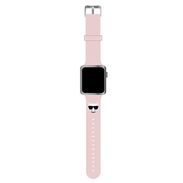 Karl Lagerfeld KLAWLSLCP Apple Watch Strap 42 44 45mm pink pink strap Silicone Choupette Heads Hurtel