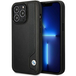 Hülle BMW BMHCP14L22RBDK iPhone 14 Pro 6.1&quot; schwarz/schwarz Hardcase Leder Blue Dots