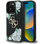 Etui Guess Grained Roses Big 4G logo na iPhone 16 Pro - czarne