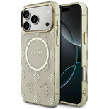Guess IML Peony Dot MagSafe Hülle für iPhone 17 Pro Max – Beige