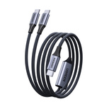 Ugreen 2-in-1 USB-C-Kabel – 2x USB-C PD 140W 2m – Schwarz