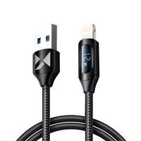 Kabel USB-A - Lightning Wozinsky WUALC1 z wyświetlaczem LED 2.4A 1m - czarny