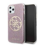 Guess GUHCN58PCUGLPI iPhone 11 Pro różowy/pink hard case 4G Circle Glitter